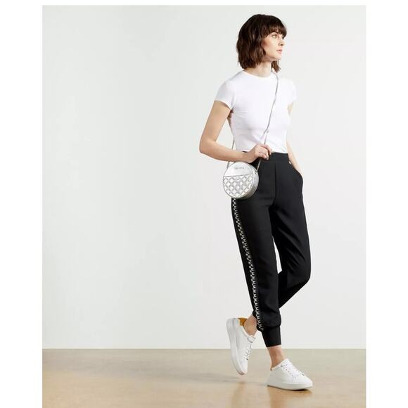 Ted Baker Saiin Geometric Side Stripe High Rise Pull-On Jogger Pants Size 12 - Picture 2 of 13